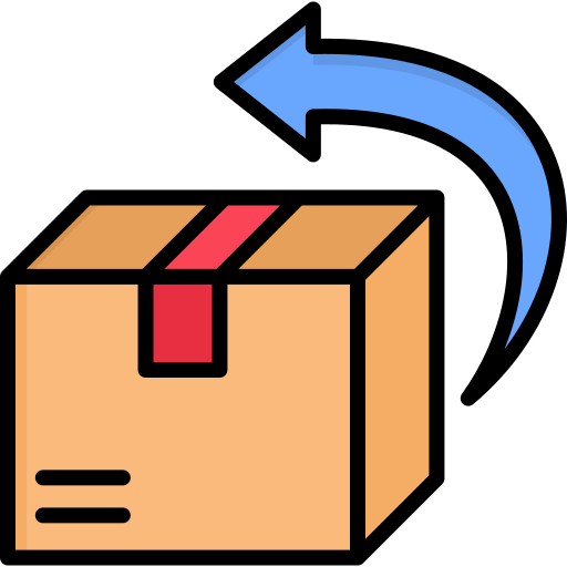 Icono de caja con flecha indicando devolución.